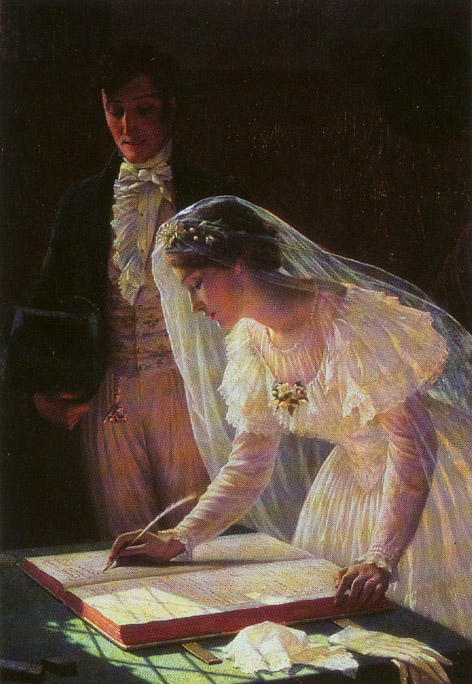 Signing The Register by Edmund Blair-Leighton